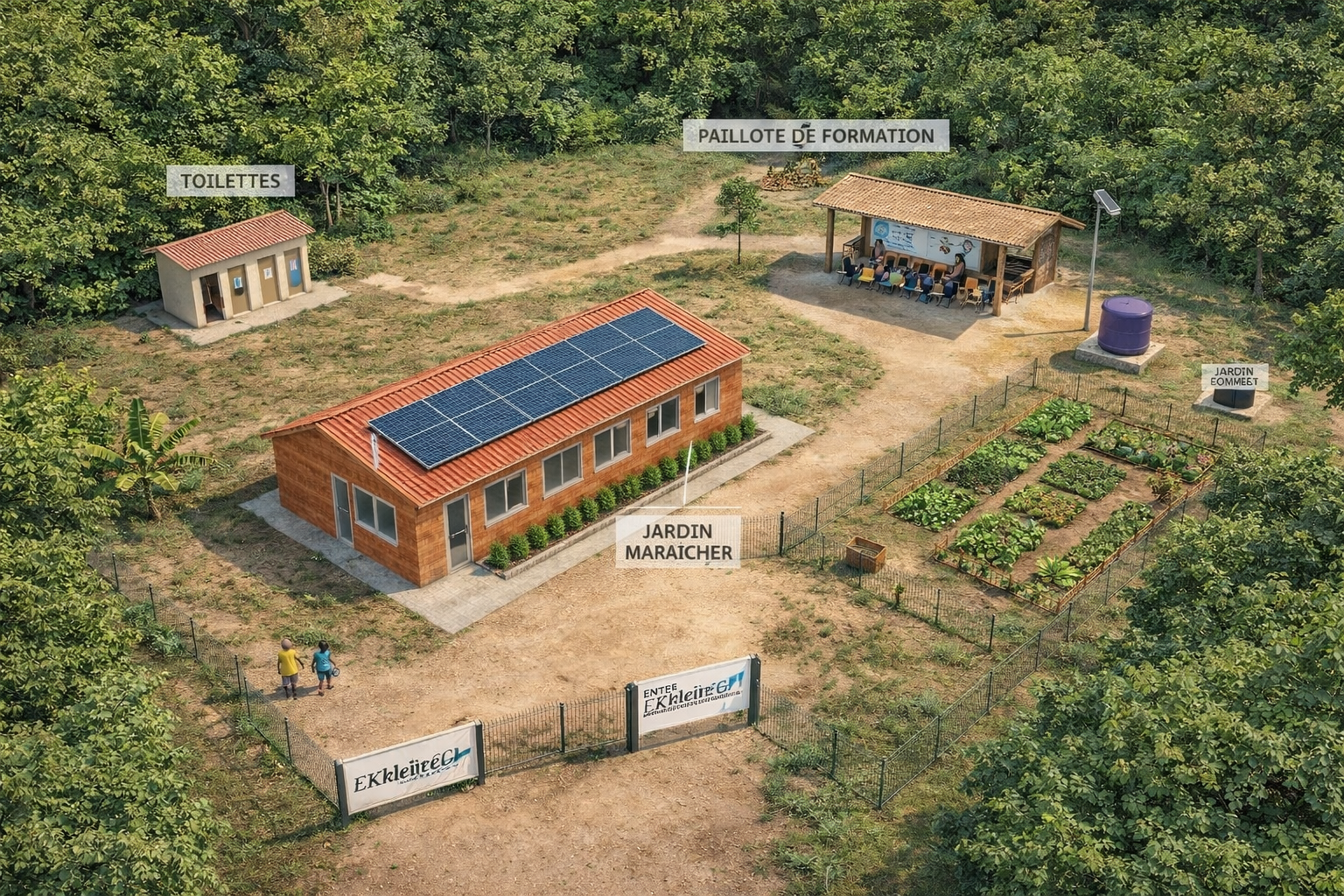 Vue aérienne du site EkkleTech à Raviart